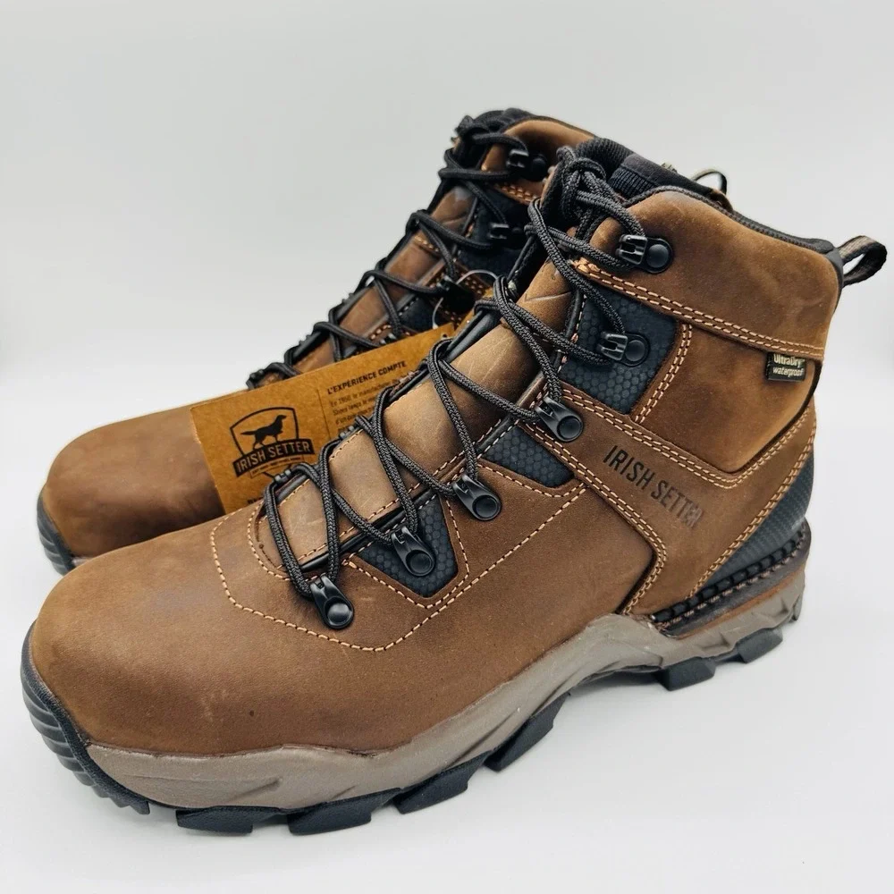 Irish Setter Crosby‎ Boots Men's Size 11 D Brown Waterproof Non Metallic Toe